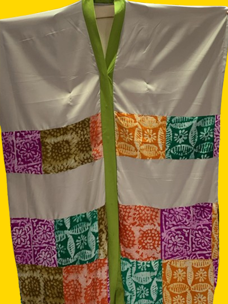 Boubou crêpe uni Batik patch